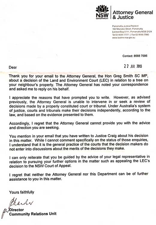 Letter from the Attorney General